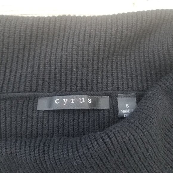 Cyrus black ribbed cowl neck sweater size small black neutral classic - Picture 2 of 5